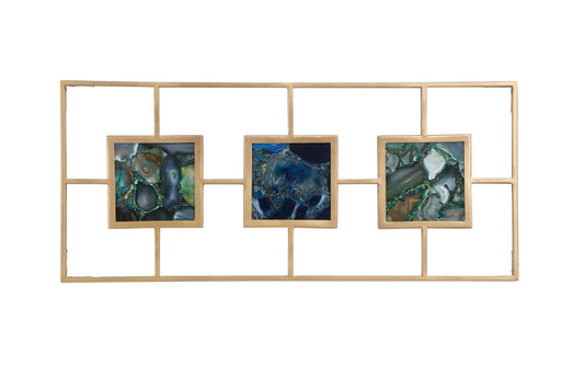 Multi Agate with Gold Frame Wall Décor lifestyle product image