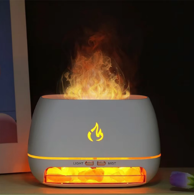 Salt Flame Ultrasonic Humidifier | Quiet USB Aroma Diffuser with Warm Ambient Glow lifestyle product image