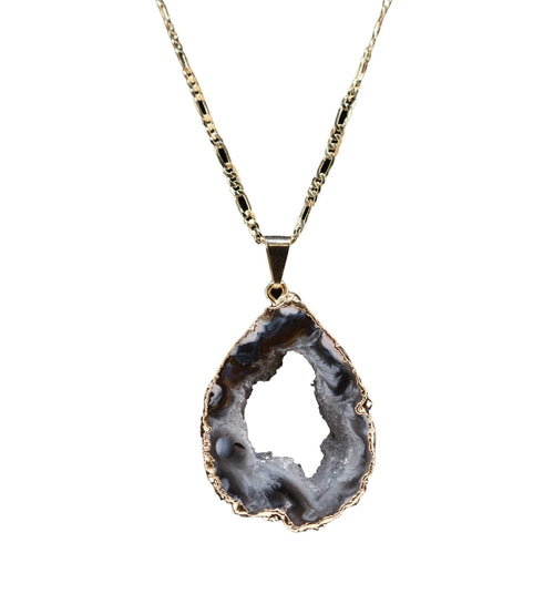 Agate Geode Chain Necklace lifestyle product image