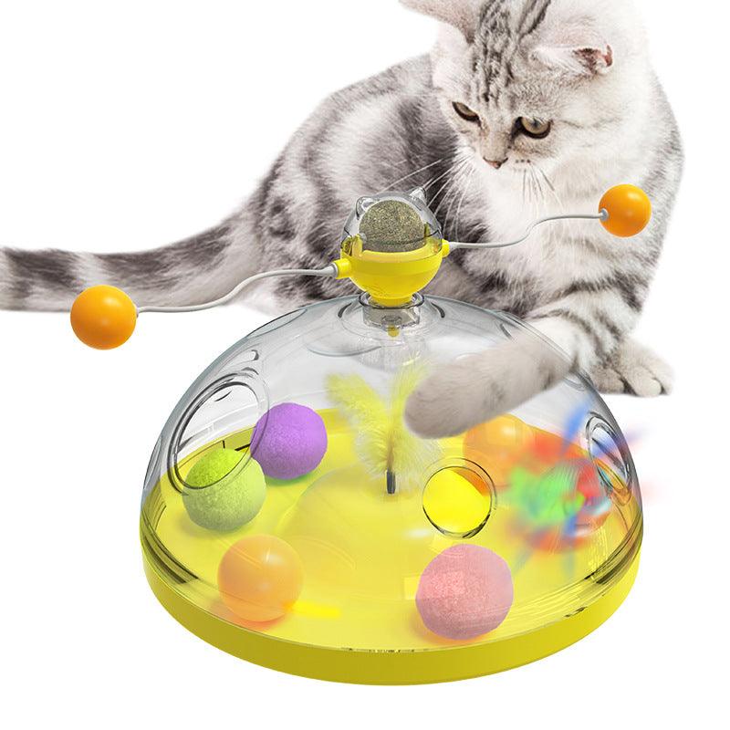Interactive Cat Toy – Catnip Treasure Box with Feather Teasers & Puzzle Balls