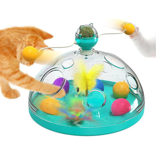 Interactive Cat Toy – Catnip Treasure Box with Feather Teasers & Puzzle Balls-1