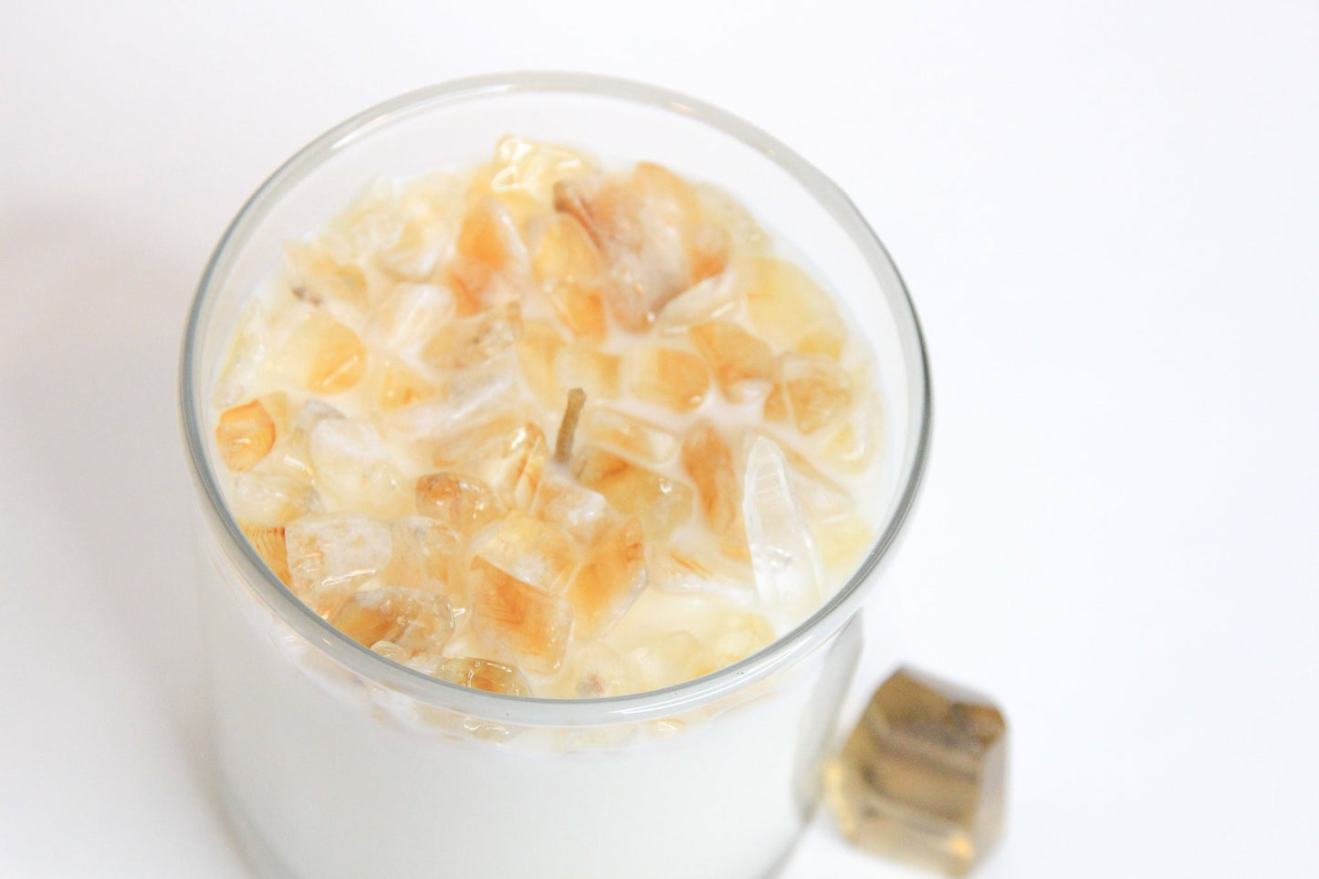 Citrine Clean Crystal Candle for Abundance & Positive Energy