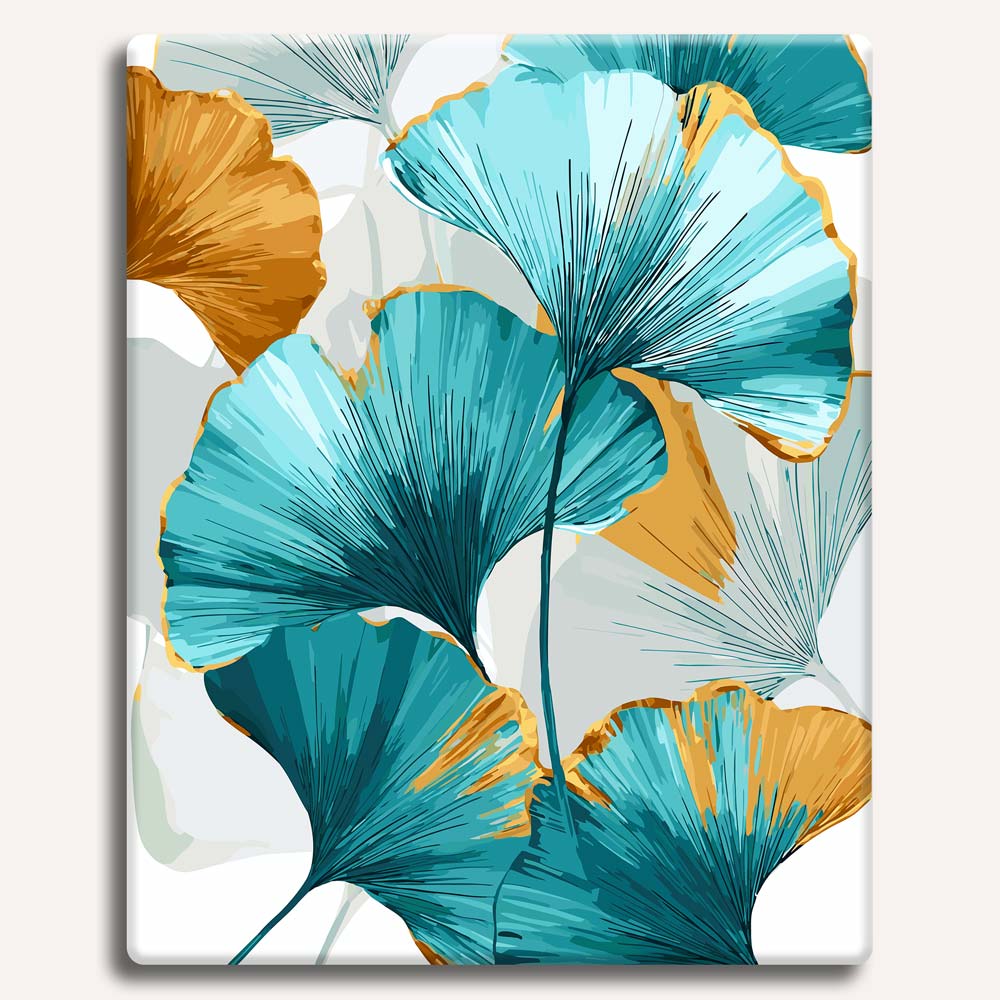 Ginkgo Leaf Paint by Numbers Kit – Botanical DIY Wall Art