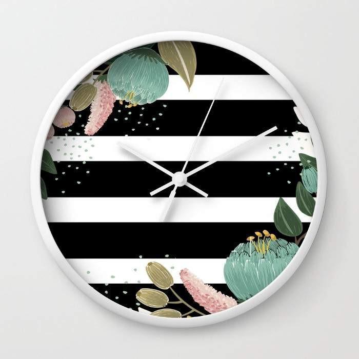 Line Wall Clock – Modern Minimalist 10” Decorative Clock (Black or White Frame) lifestyle product image