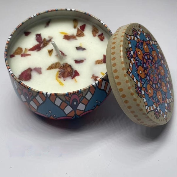 Natural Soy Wax Aromatherapy Candles With Dried Flowers
