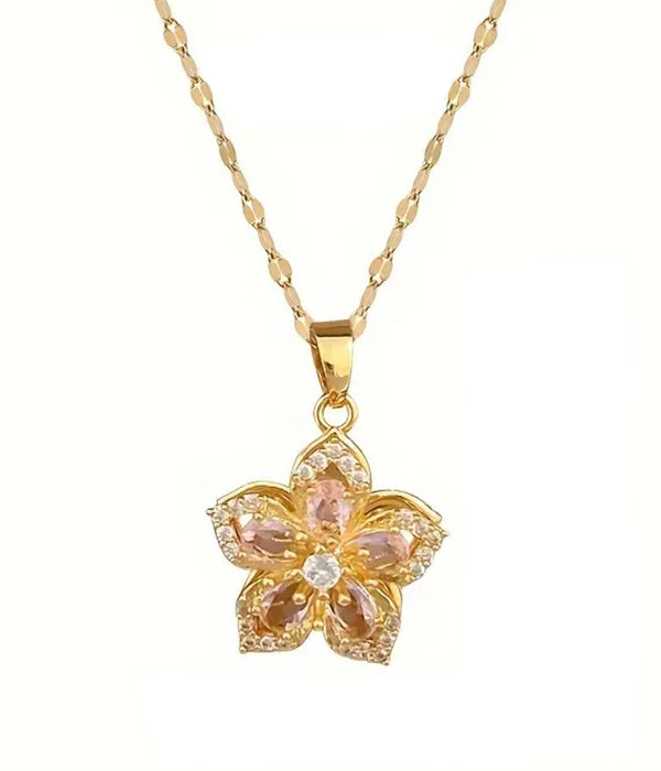 CZ Flower Pendant Necklace lifestyle product image