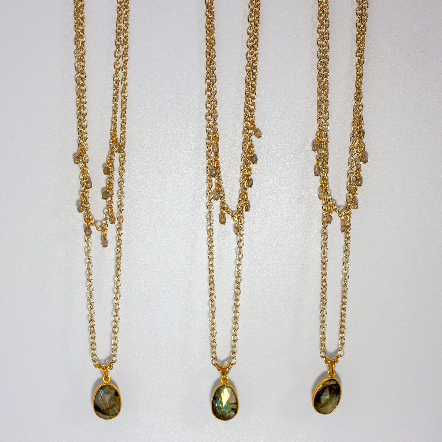 Labradorite Layered Pendant Necklace – Natural Gemstone Jewelry lifestyle product image