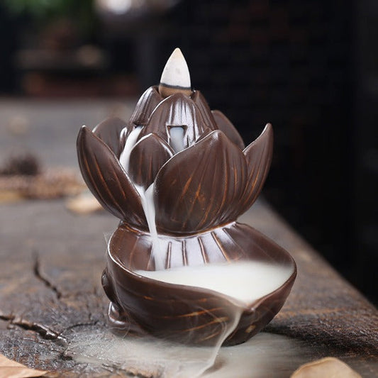 Lotus Flower Backflow Incense Burner | Smoke Waterfall lifestyle product image