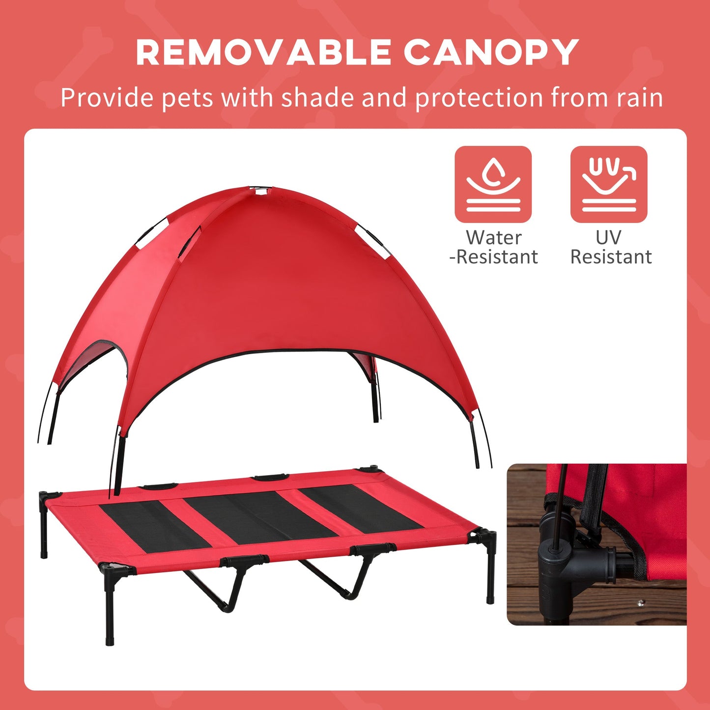Elevated Dog Bed with Canopy | Portable Raised Pet Cot for Large Dogs lifestyle product image