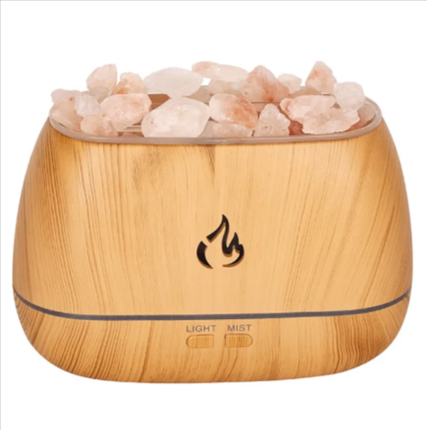 Salt Flame Ultrasonic Humidifier | Quiet USB Aroma Diffuser with Warm Ambient Glow lifestyle product image