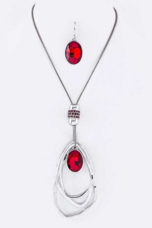Crystal Drop & Hoops Necklace Set lifestyle product image