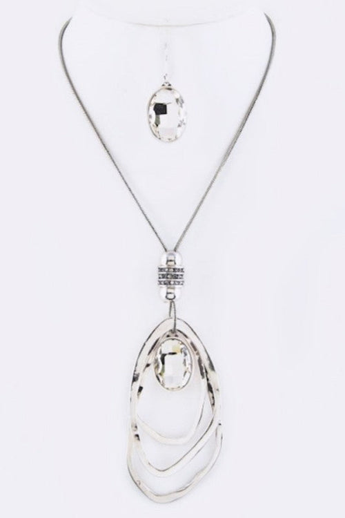 Crystal Drop & Hoops Necklace Set lifestyle product image