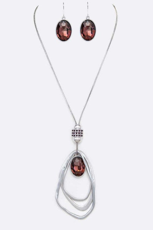 Crystal Drop & Hoops Necklace Set lifestyle product image