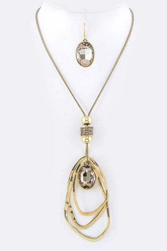Crystal Drop & Hoops Necklace Set lifestyle product image