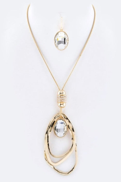 Crystal Drop & Hoops Necklace Set lifestyle product image
