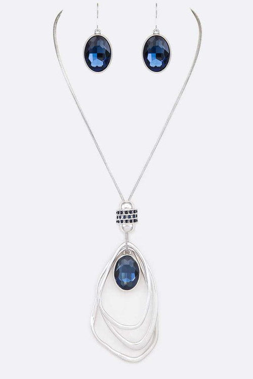 Crystal Drop & Hoops Necklace Set lifestyle product image