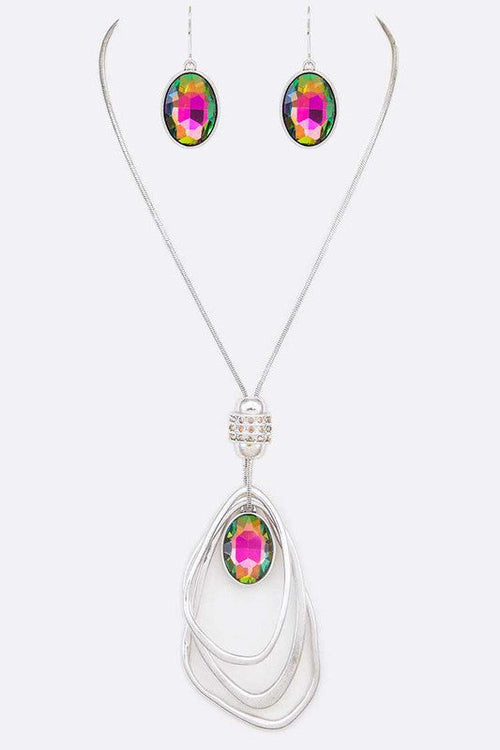 Crystal Drop & Hoops Necklace Set lifestyle product image