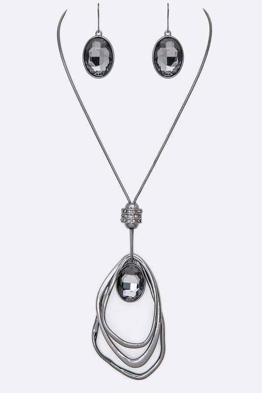 Crystal Drop & Hoops Necklace Set lifestyle product image