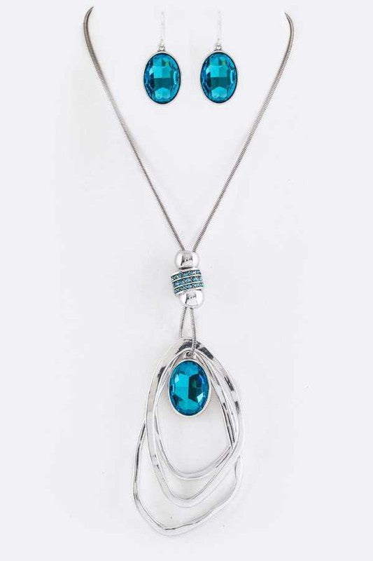 Crystal Drop & Hoops Necklace Set lifestyle product image