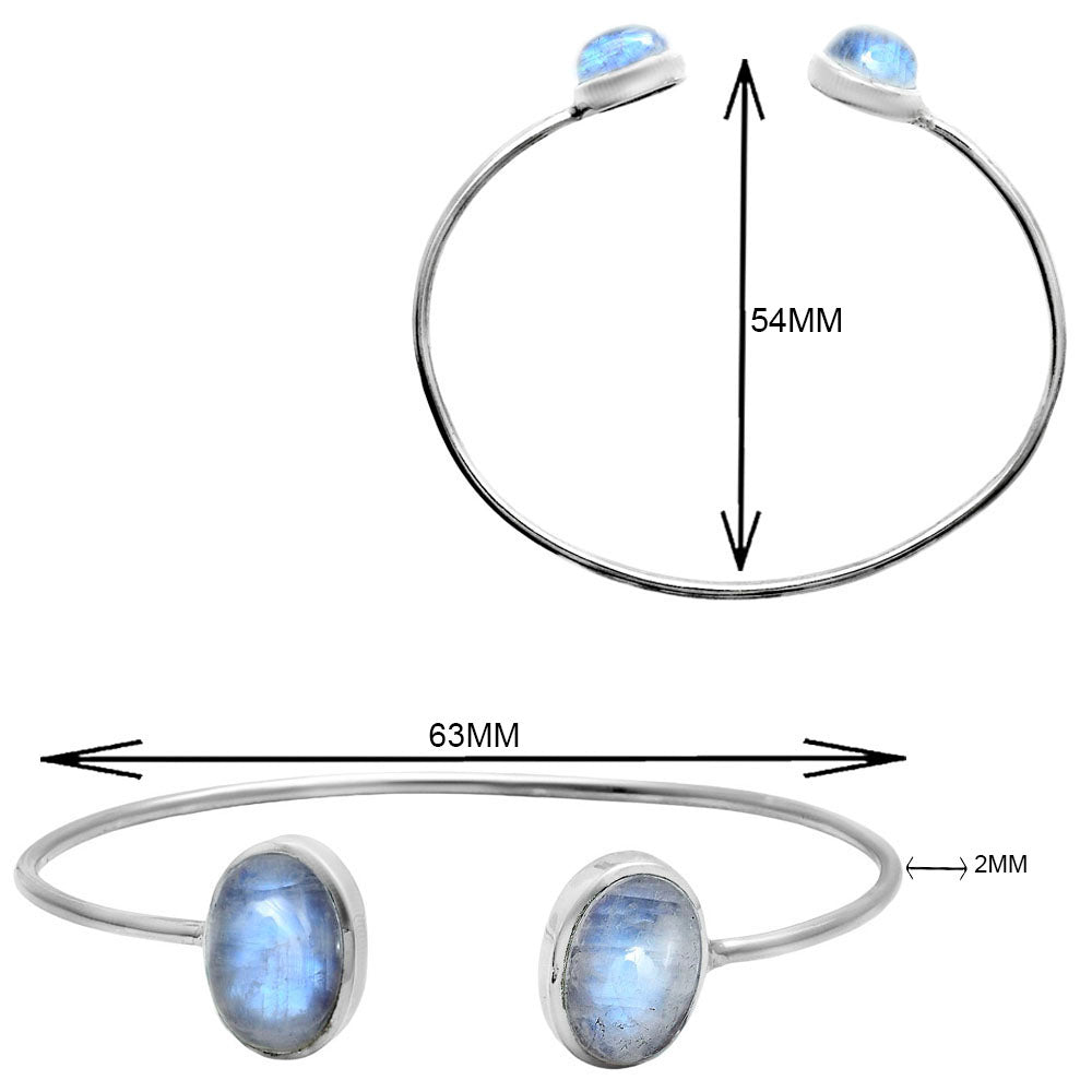 Rainbow Moonstone Cuff Bracelet-3