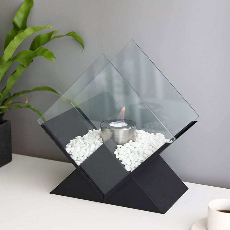 14.5” Tabletop Bioethanol Fireplace – Portable Ventless Fire Bowl for Indoor & Outdoor Decor-4