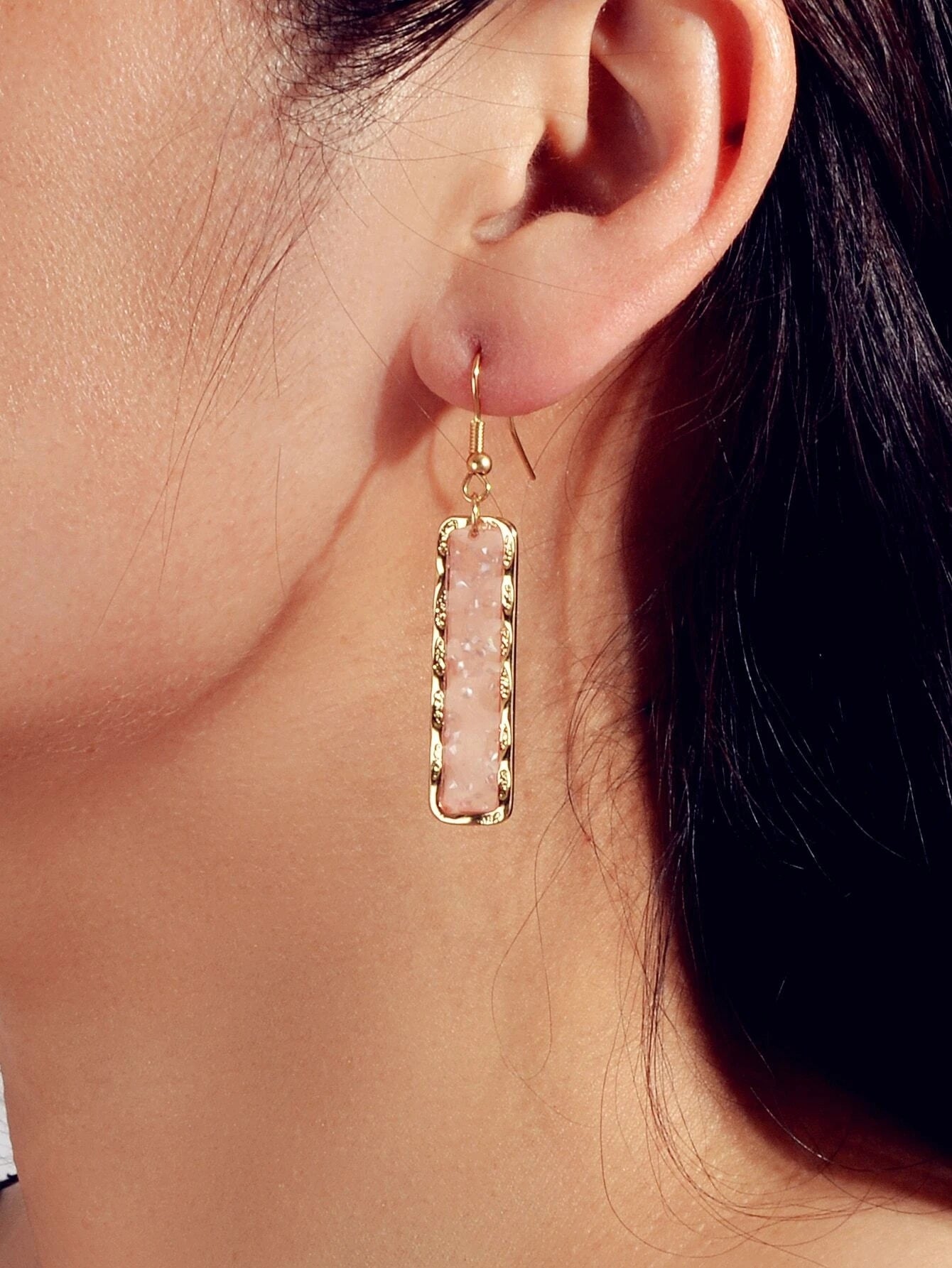 Acrylic Square Drop Earrings lifestyle product image