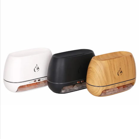 Salt Flame Ultrasonic Humidifier | Quiet USB Aroma Diffuser with Warm Ambient Glow lifestyle product image