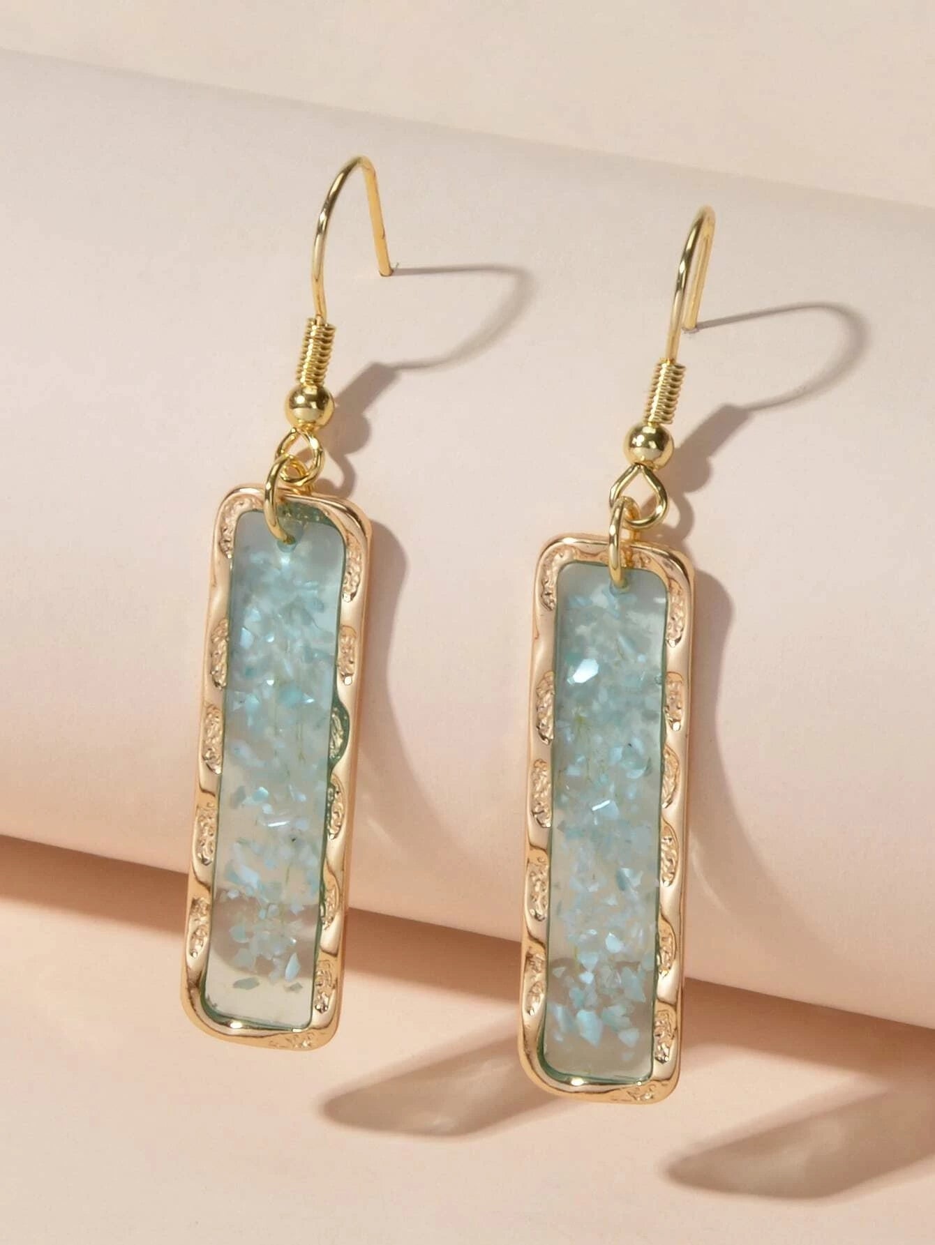 Acrylic Square Drop Earrings lifestyle product image