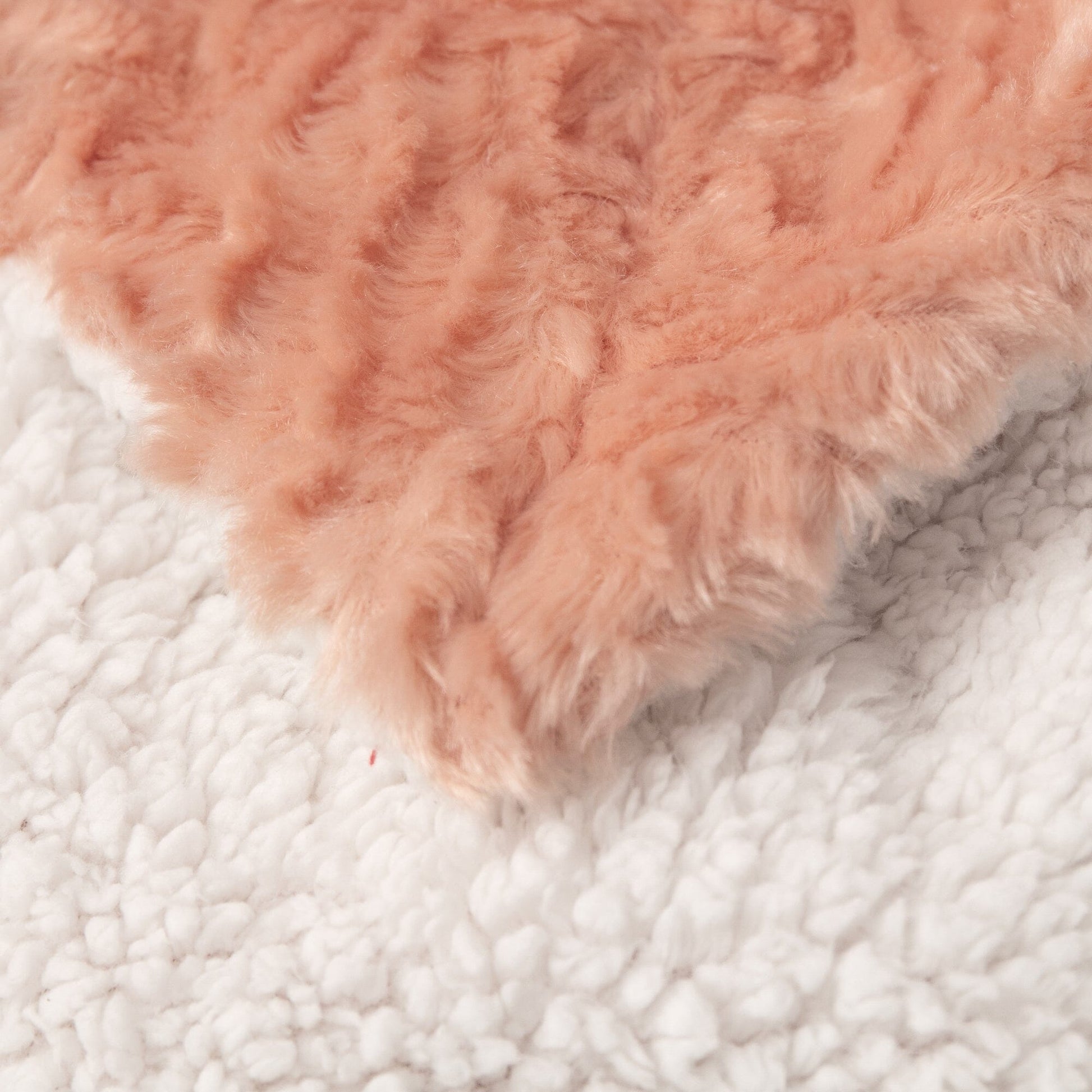 Coral Peach Rose Faux Fur Throw Blanket – Cozy Sherpa Plush Blanket lifestyle product image