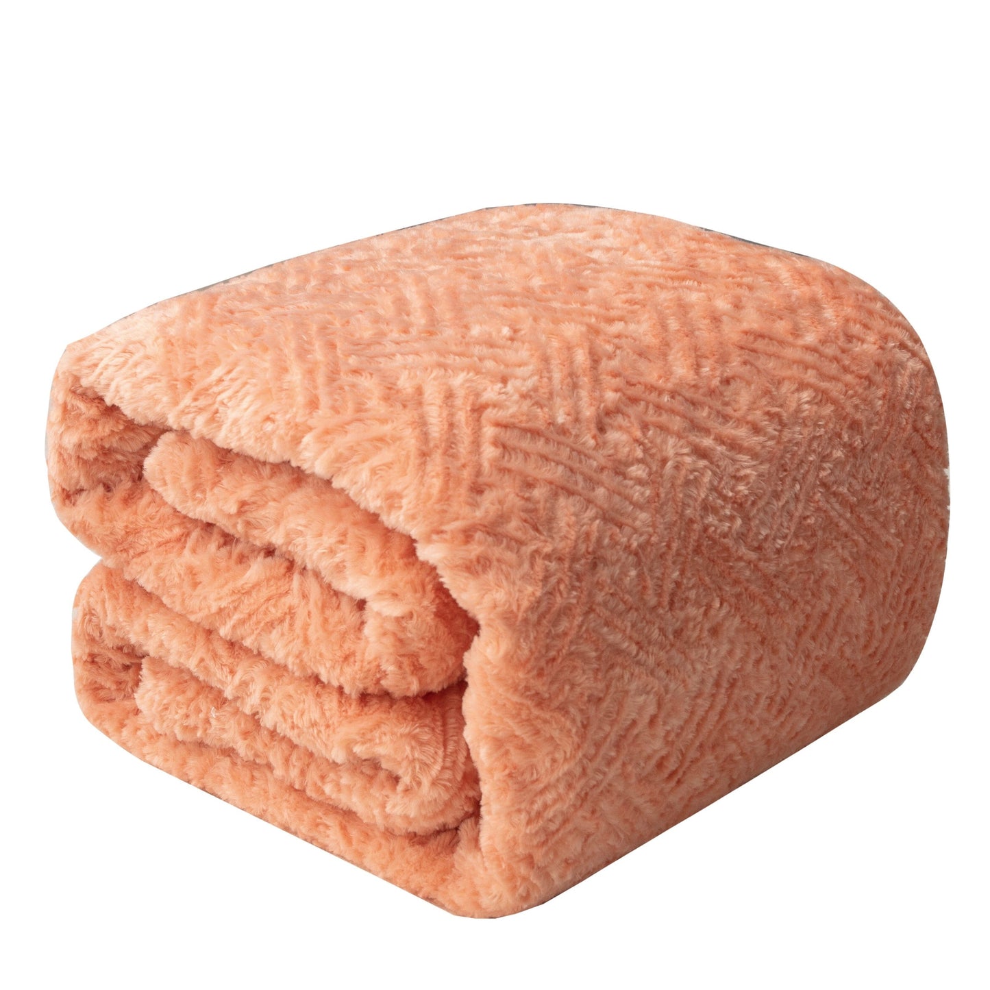 Coral Peach Rose Faux Fur Throw Blanket – Cozy Sherpa Plush Blanket lifestyle product image