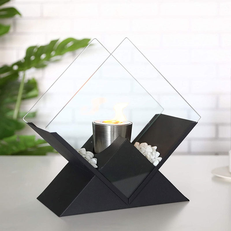 14.5” Tabletop Bioethanol Fireplace – Portable Ventless Fire Bowl for Indoor & Outdoor Decor-3
