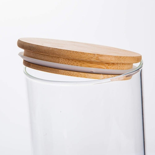 Airtight Glass Storage Jars with Bamboo Lids – Kitchen Pantry Organization Set lifestyle product image