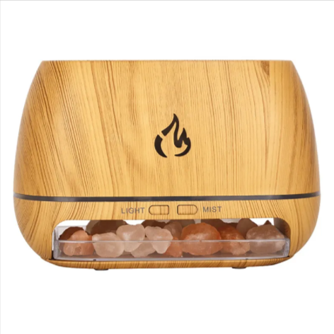 Salt Flame Ultrasonic Humidifier | Quiet USB Aroma Diffuser with Warm Ambient Glow lifestyle product image