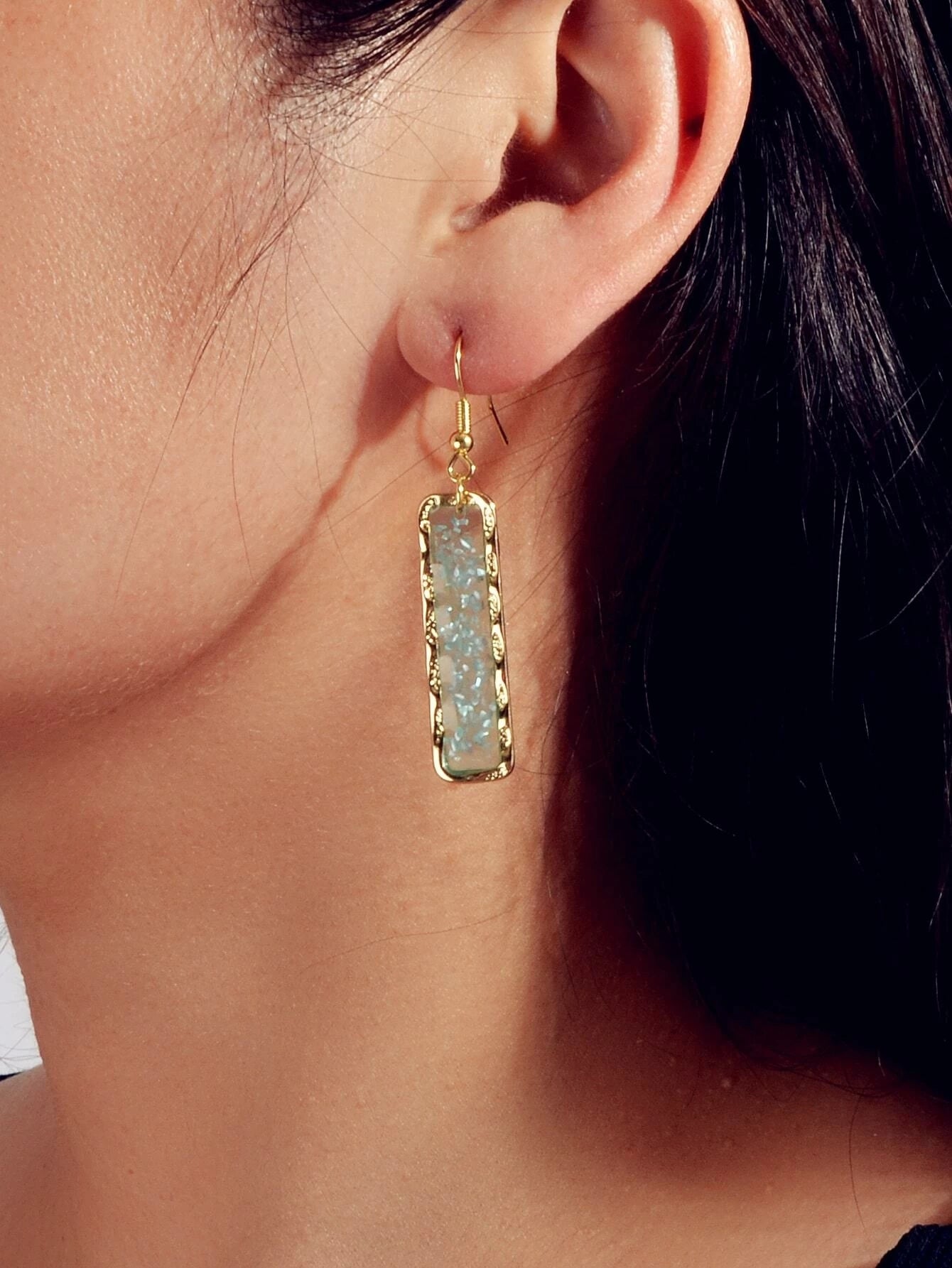 Acrylic Square Drop Earrings lifestyle product image