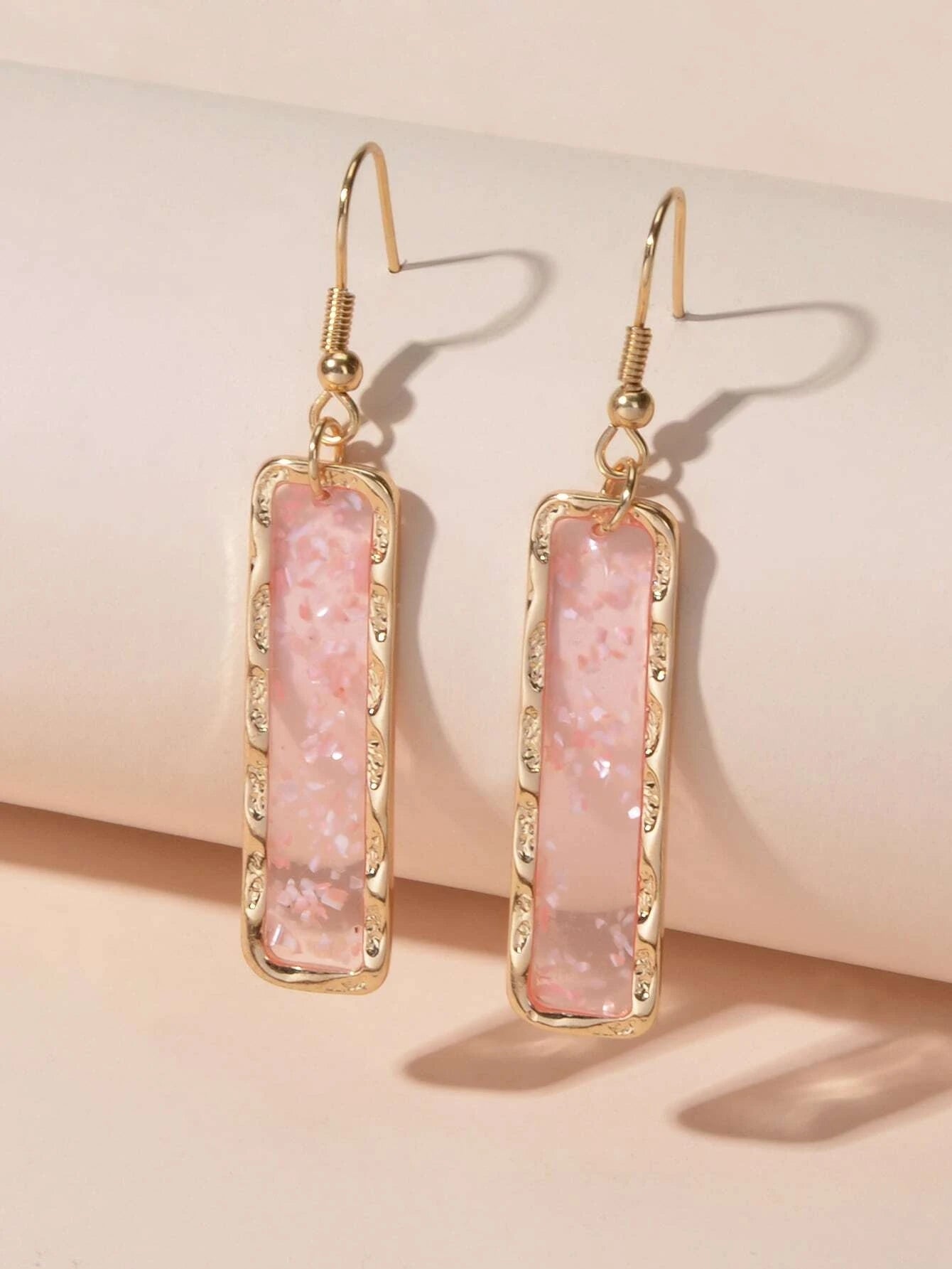 Acrylic Square Drop Earrings lifestyle product image