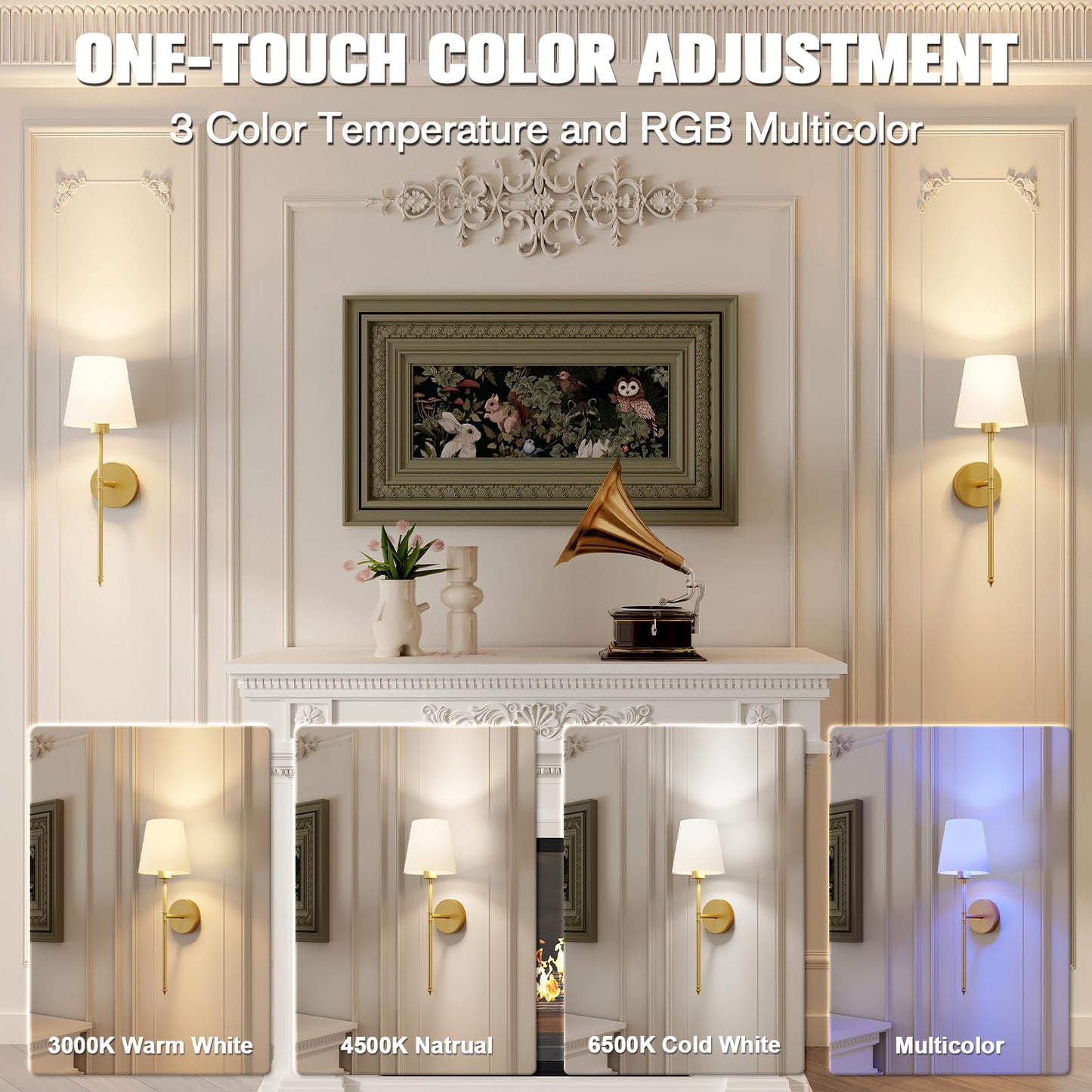 2-Pack Wall Lights Battery Operated Wall Sconces-2