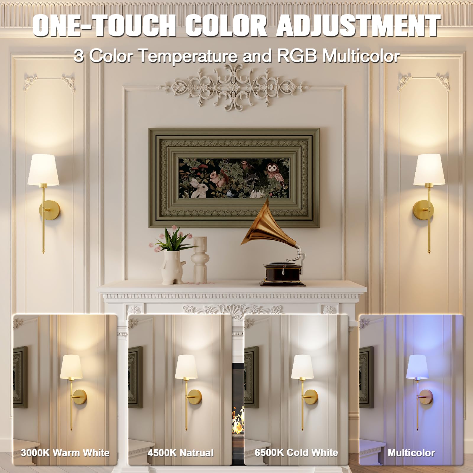 2-Pack Wall Lights Battery Operated Wall Sconces-2