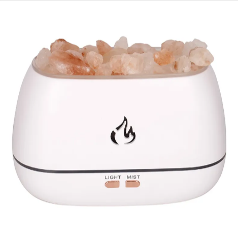 Salt Flame Ultrasonic Humidifier | Quiet USB Aroma Diffuser with Warm Ambient Glow lifestyle product image