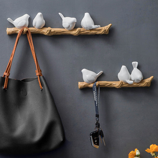White Bird Wall Hooks | Nordic Decorative Adhesive Hooks for Home Organization lifestyle product image