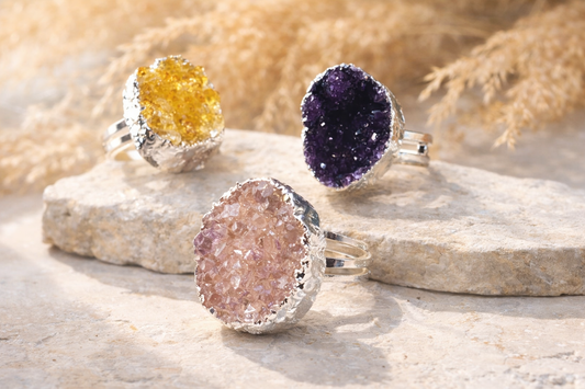 Sterling Silver Gemstone Ring – Amethyst, Rose Quartz or Citrine lifestyle product image