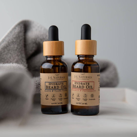 Natural Beard Oil for Growth, Hydration & Strength – Non-Greasy Beard Grooming Oil Duo