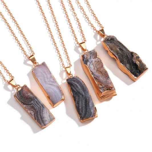 atural Galaxy Stone Necklace – Vintage Celestial Purple Crystal Pendant-0