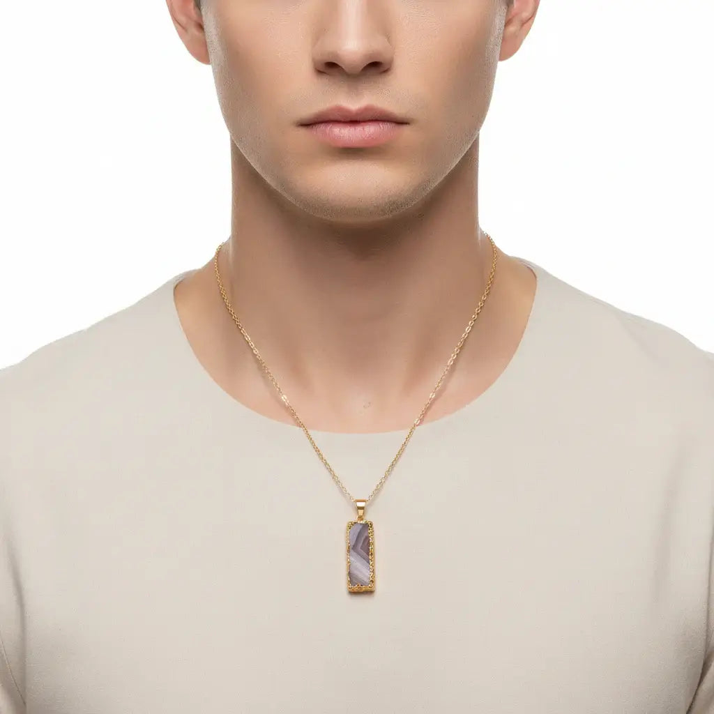 atural Galaxy Stone Necklace – Vintage Celestial Purple Crystal Pendant-3
