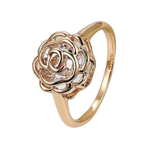 Rose Is A Rose Rings 18kt Rose Crystals In White Yellow And Rose Gold