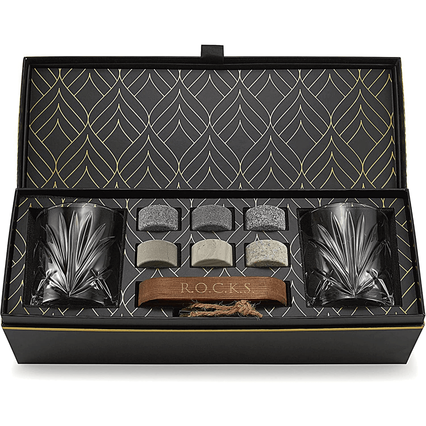 The Connoisseur's Set – Palm Glass Edition Whiskey Glass & Chilling Stone Set lifestyle product image