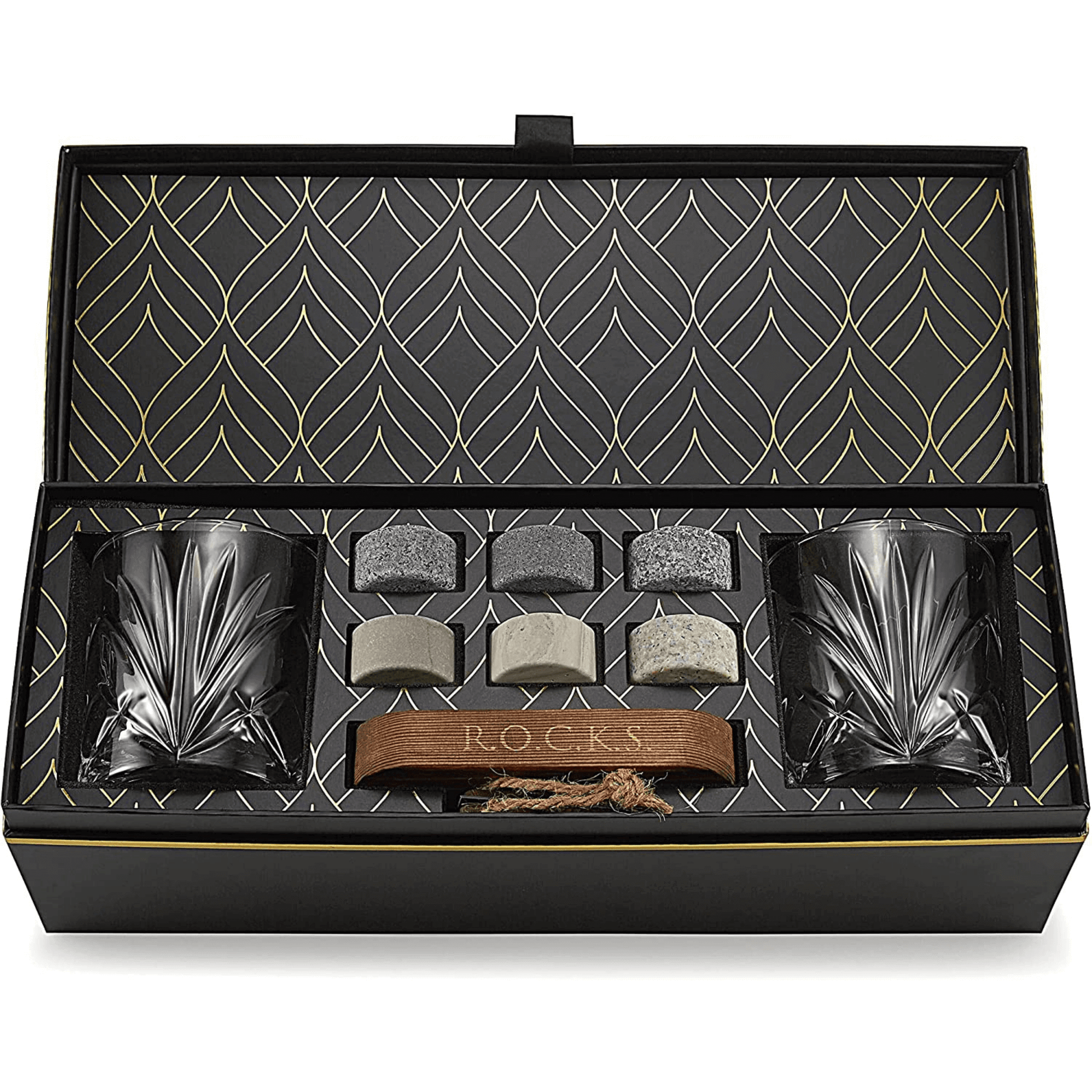 The Connoisseur's Set – Palm Glass Edition Whiskey Glass & Chilling Stone Set lifestyle product image