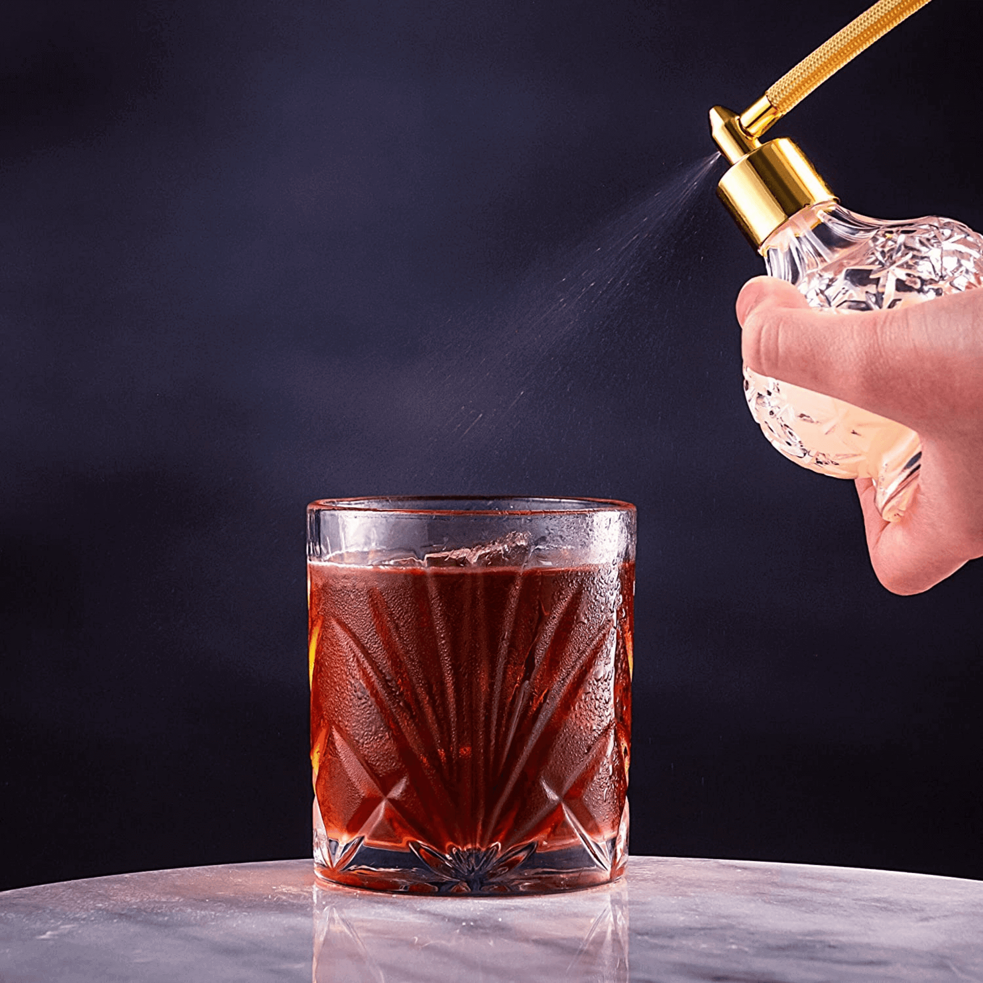 The Connoisseur's Set – Palm Glass Edition Whiskey Glass & Chilling Stone Set lifestyle product image