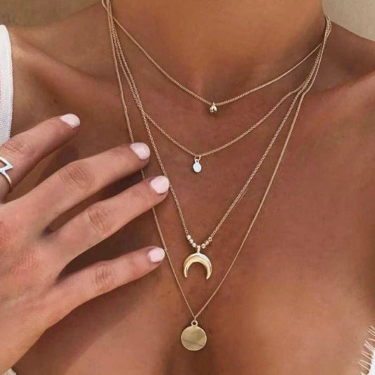 Layered Chain Necklace Set-0