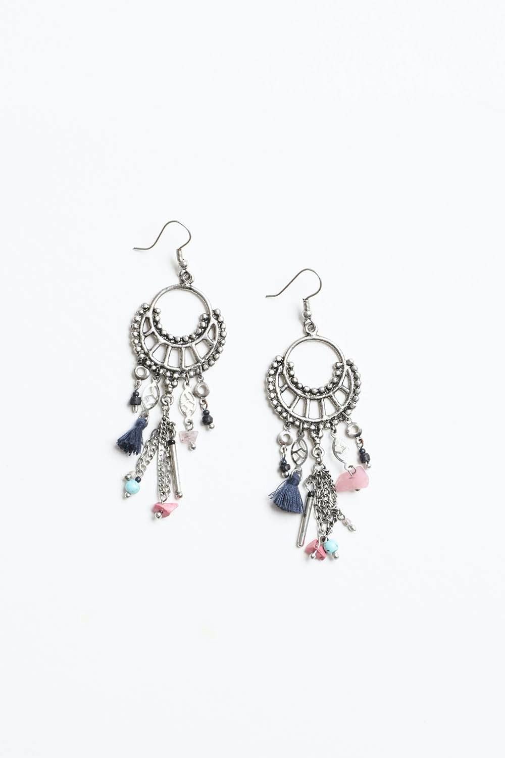 Rose Quartz Fringe Earrings – Dangling Crystal Jewelry lifestyle product image