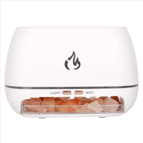 Salt Flame Ultrasonic Humidifier | Quiet USB Aroma Diffuser with Warm Ambient Glow lifestyle product image